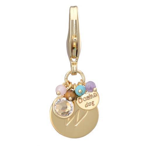 Gold Initial W Dog Collar Charm